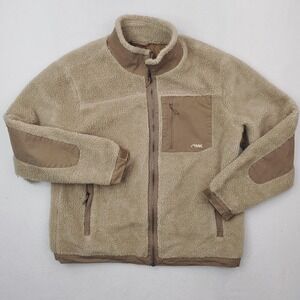 Mountain Khakis Jacket Mens L Beige Sherpa Fourteener Fleece Windbreaker Outdoor